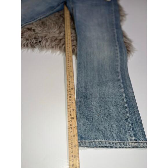 7 for all mankind easy slim blue jeans with heart  embroidered - Picture 5 of 16